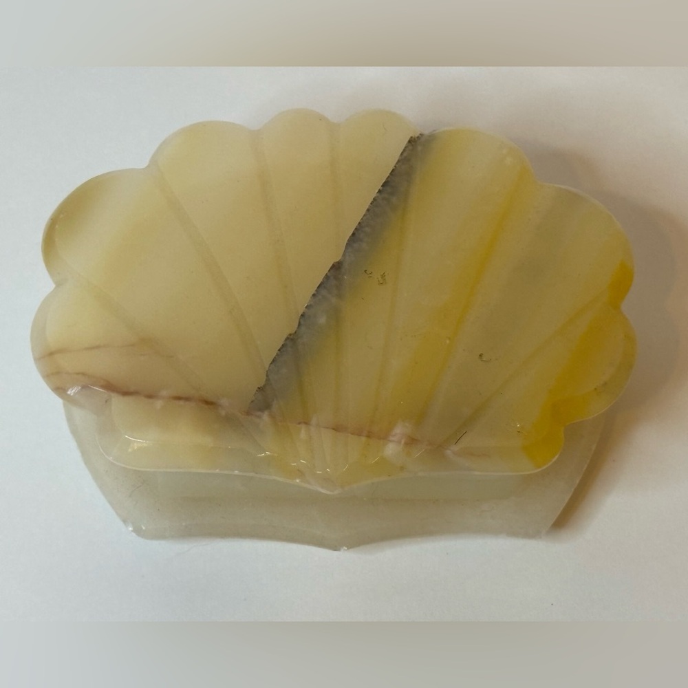 Vintage Alabaster Onyx shell box Jewelry box